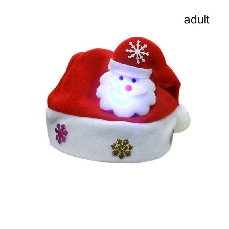 LED Light Up Christmas Hat Glow Party Headwear Decoration Supplies