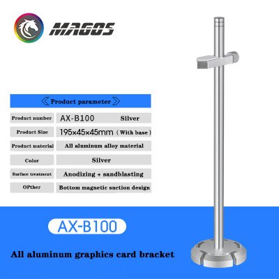 Coolmoon Aluminum Graphics Card GPU Support Vertical Mounting VGA Companion Bracket For Cooling system Black / White VT192