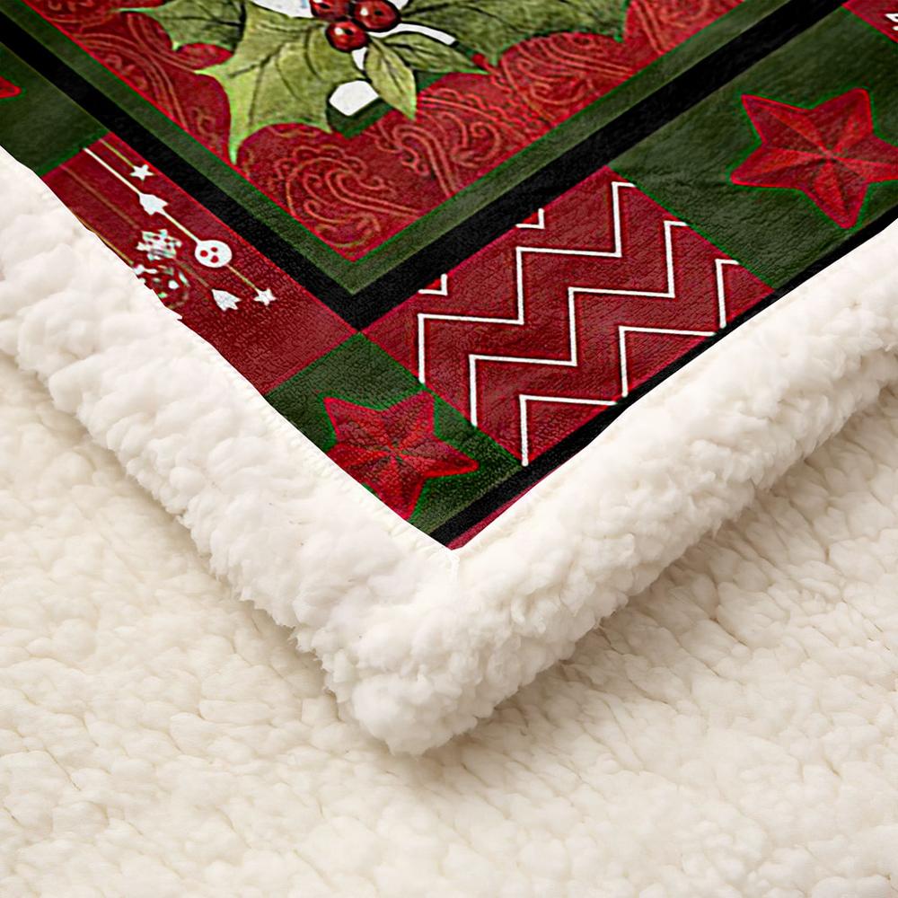 Onglyp 3d god jul sherpa tæppe comfy tæppe kaste til sofa sovesofa rejse plys varm sengetæppe hjem dekoration tæppe