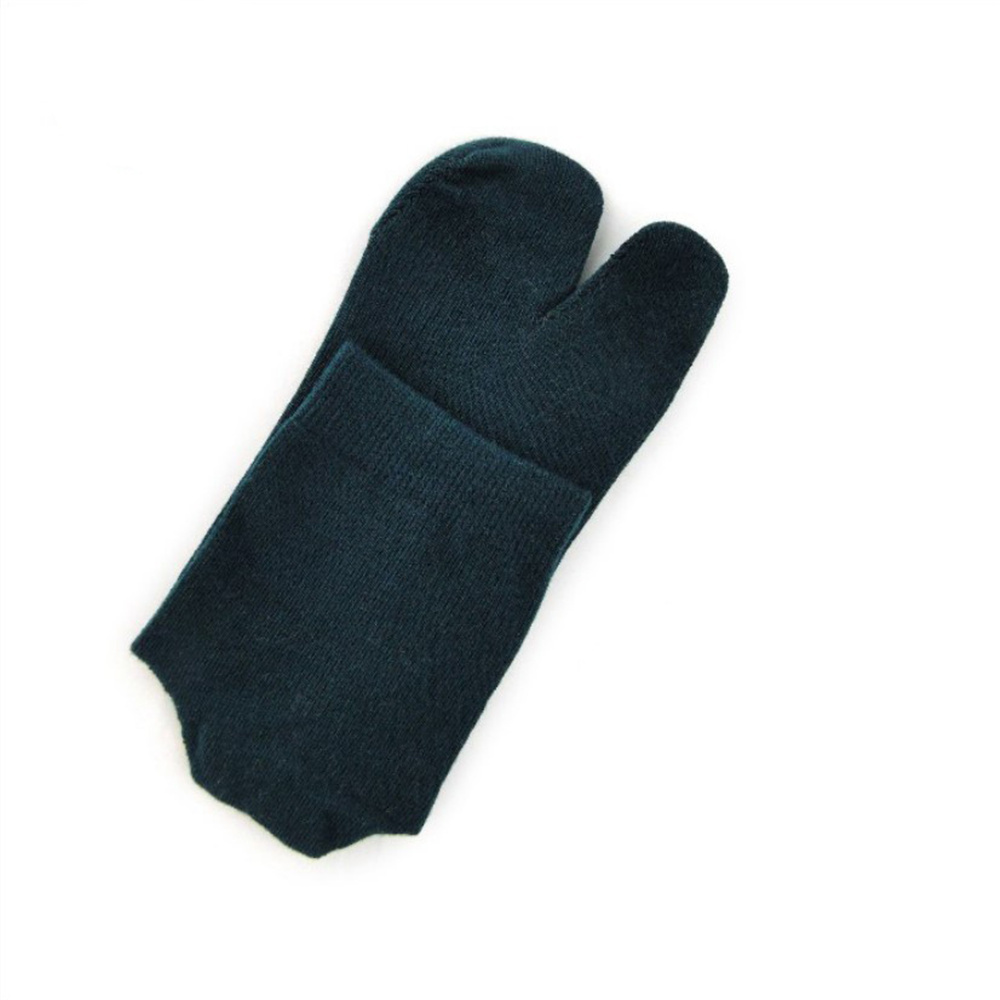 Tongs Kimono japonais pour hommes et femmes, 9 couleurs, sandales à bout fendu, chaussettes Tabi Ninja Geta, fendues à 2 orteils, en coton: dark blue