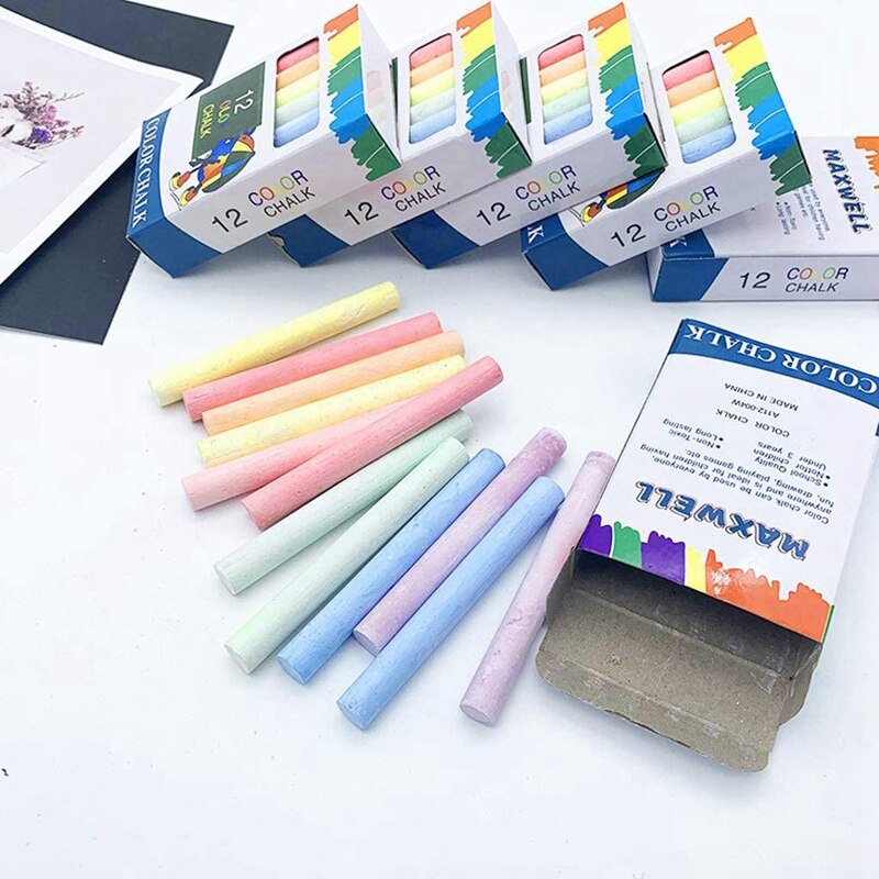 Tiza coloreada para pizarra y pizarra de calle para niños y maestros tiza 60 uds