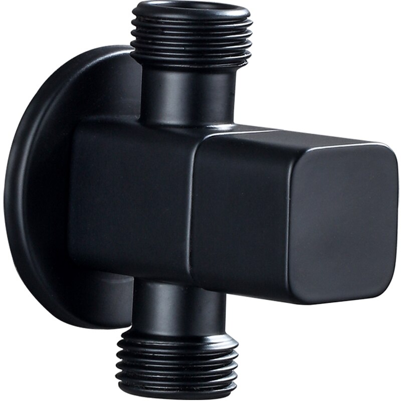 Water Triangle Valve Black Brass Cold Water Triangle Valve G1/2 Thread Angle Valves for Kitchen Bathroom Toilet Heater Sink