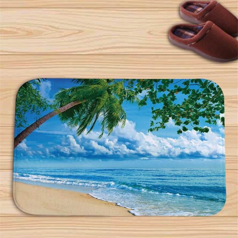 1pc Simple Home Decoration Carpet Printing Foyer Anti-skid Mat Vacuum Floor Mat Anti-skid Foot Mat