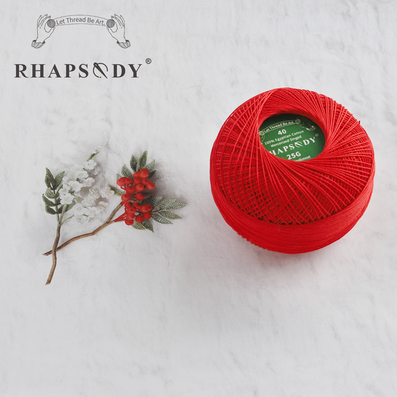 Rhapsody # Premium-Baumwoll-Häkelgarn in 40 Größen zum Tatting-Nadelspitzen, DIY, Stricken, Spitze, Quilten, Nähen, merzerisiert, 300 Yds Ball