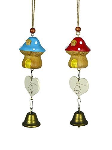 2 pçs bonito mini sino do carrilhão de vento casa quintal jardim decoração da porta de suspensão