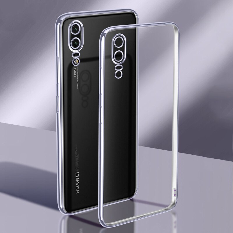 Kameraschützende silikon-handyhülle für huawei  p20 Profi/  p20 Profi, weiche, klare, ultradünne rückseite, transparentes, schlankes tpu: P20 profis / Silber