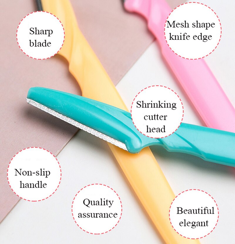 Eyebrow Trimmer Portable Eyebrow Razor Shaver Eye Brow Shaper Shaping Tool Scissors Facial Hair Remover for Women Makeup