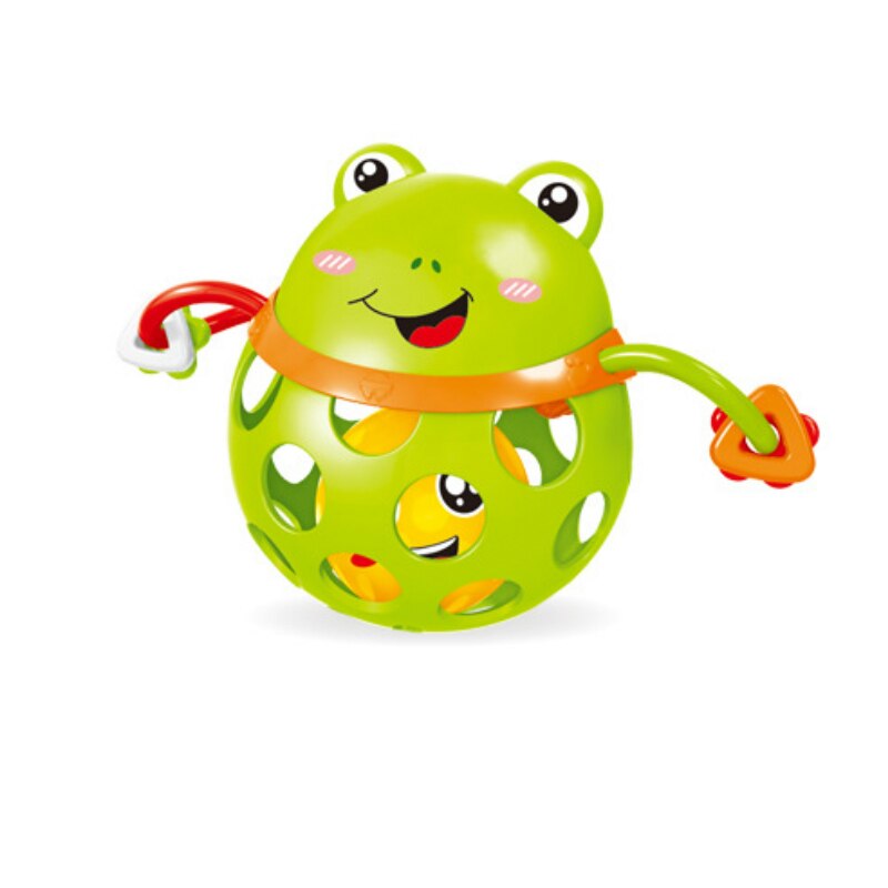 Baby Hand Bell 0-12 Months Puzzle Grasp Ball Soft Plastic Teeth Toy Animals Toys for WJ602: Frog