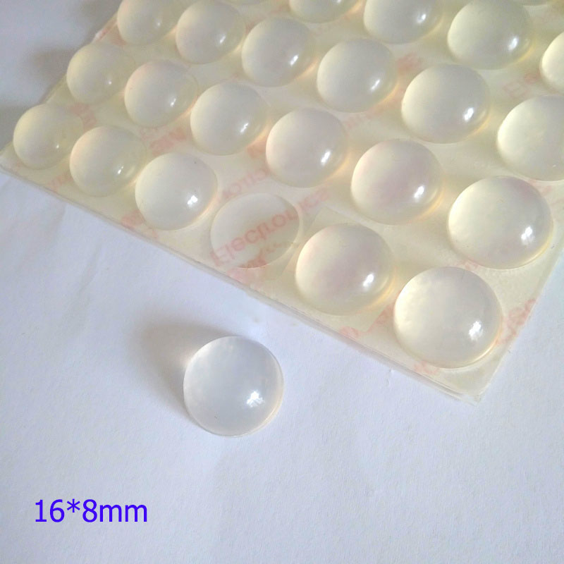 16pcs 16mm*8mm transparent self adhesive soft anti slip bumpers silicone rubber feet pads great silica gel shock absorber