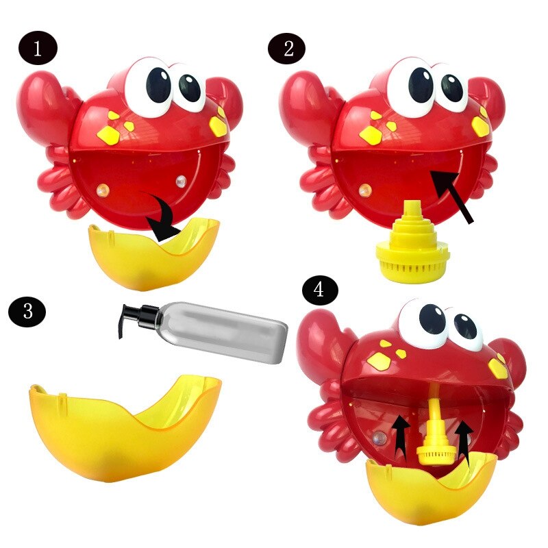 Plastic Cartoon Krab Bubble Machine Kinderen Baby Bad Bubble Machine Baby Bad Bad Speelgoed Badkamer Bad Bubble Machine