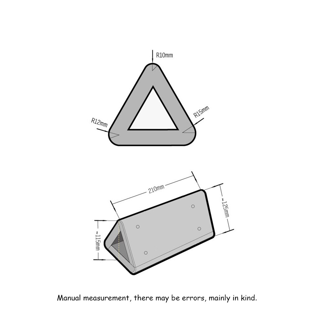Moule à pâte à plier triangulaire pour l&#39;artisanat du cuir, outil de pliage auxiliaire en bois de hêtre, rayon fixe R10/R12/r15 mm