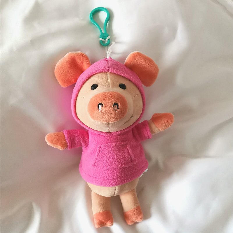 Net red cute Star same style pig pendant car keychain plush bag baby bed decoration soft Soothing doll christmase: pink Sweater 20cmpig