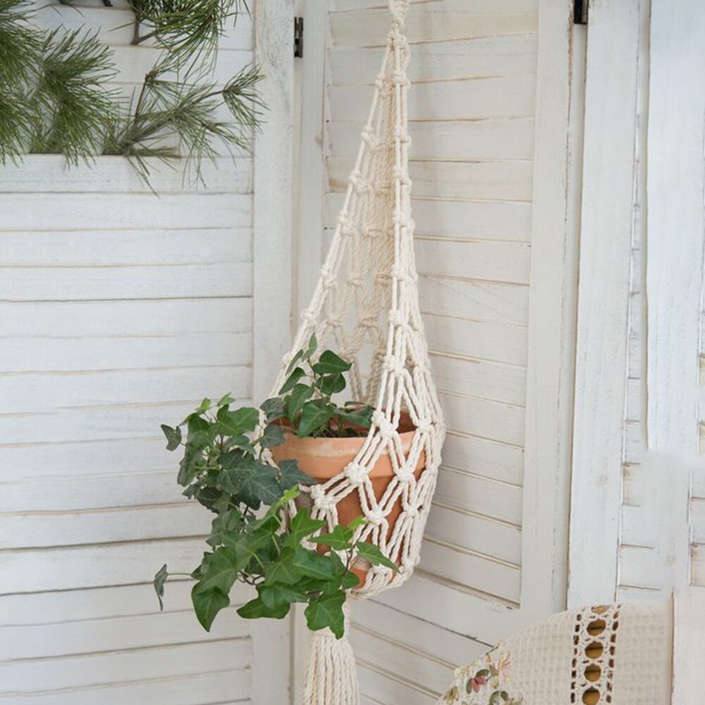 Handmade Macrame Plant Hanger Flower Pot Hanging Planter Basket Support for Flower Stands Wall Hangers Garden Balcony Decoration: B
