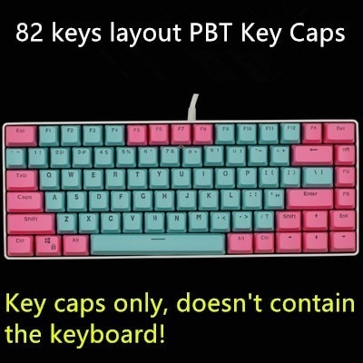 82 taster layout pbt bakgrunnsbelyst tastatur for a-jazz  ak33 kbt race 2 kanansk mekanisk tastatur