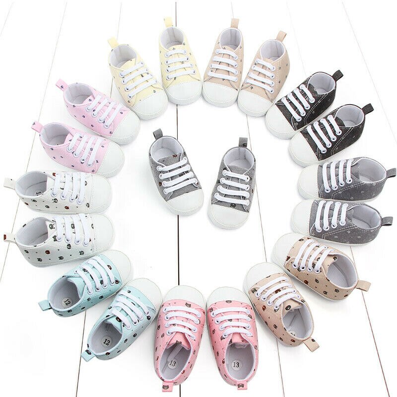 Baby Jongens Meisjes Canvas Schoenen Sneakers Soft Sole Crib Kids Pasgeboren Baby Peuter