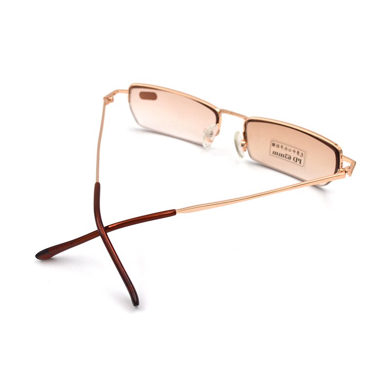 Myopia Sunglasses Metal Square Semirim Spectacles Nearsighted Shorted sighted Optical Prescription Glasses Gradient Tea L3