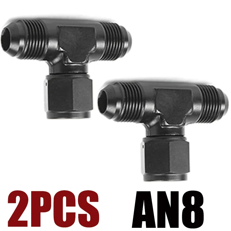 2x an4 an6 an8 an10 an12 universelle t-koblinger til slange i aluminium, hann-hann, hunn-t-kobling på sidegjengeadapter: Grønn