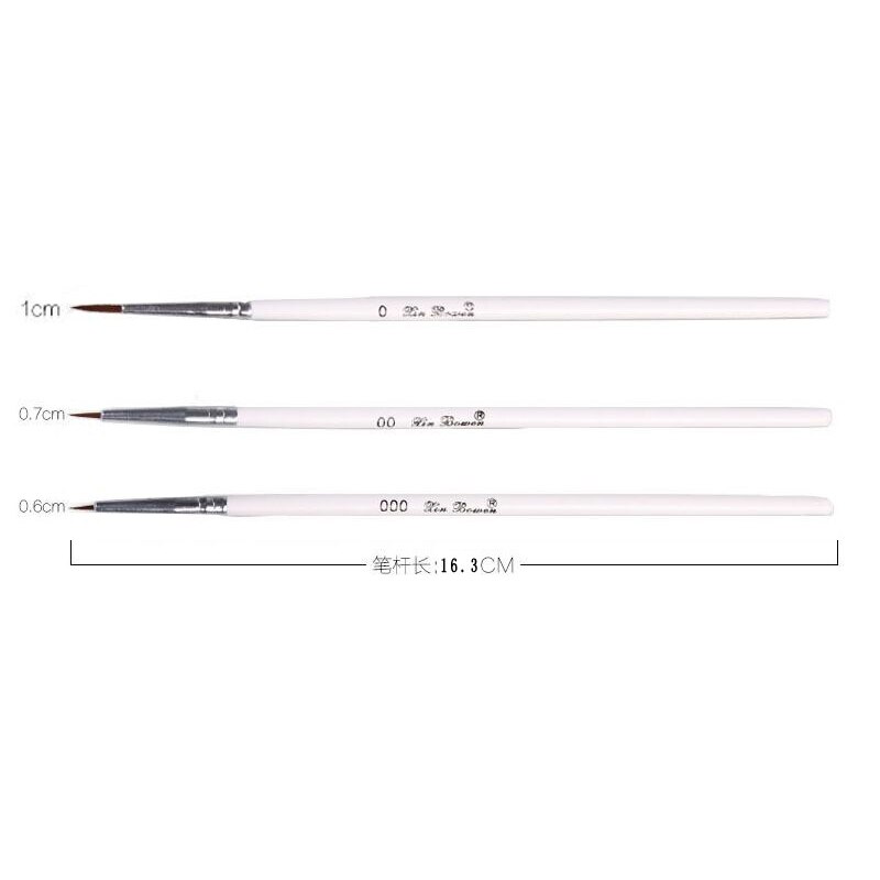 Artiste papeterie Fine peint à la main crochet ligne stylo pointe ronde aquarelle dessin peinture pinceau stylo Art fournitures: 3pcs