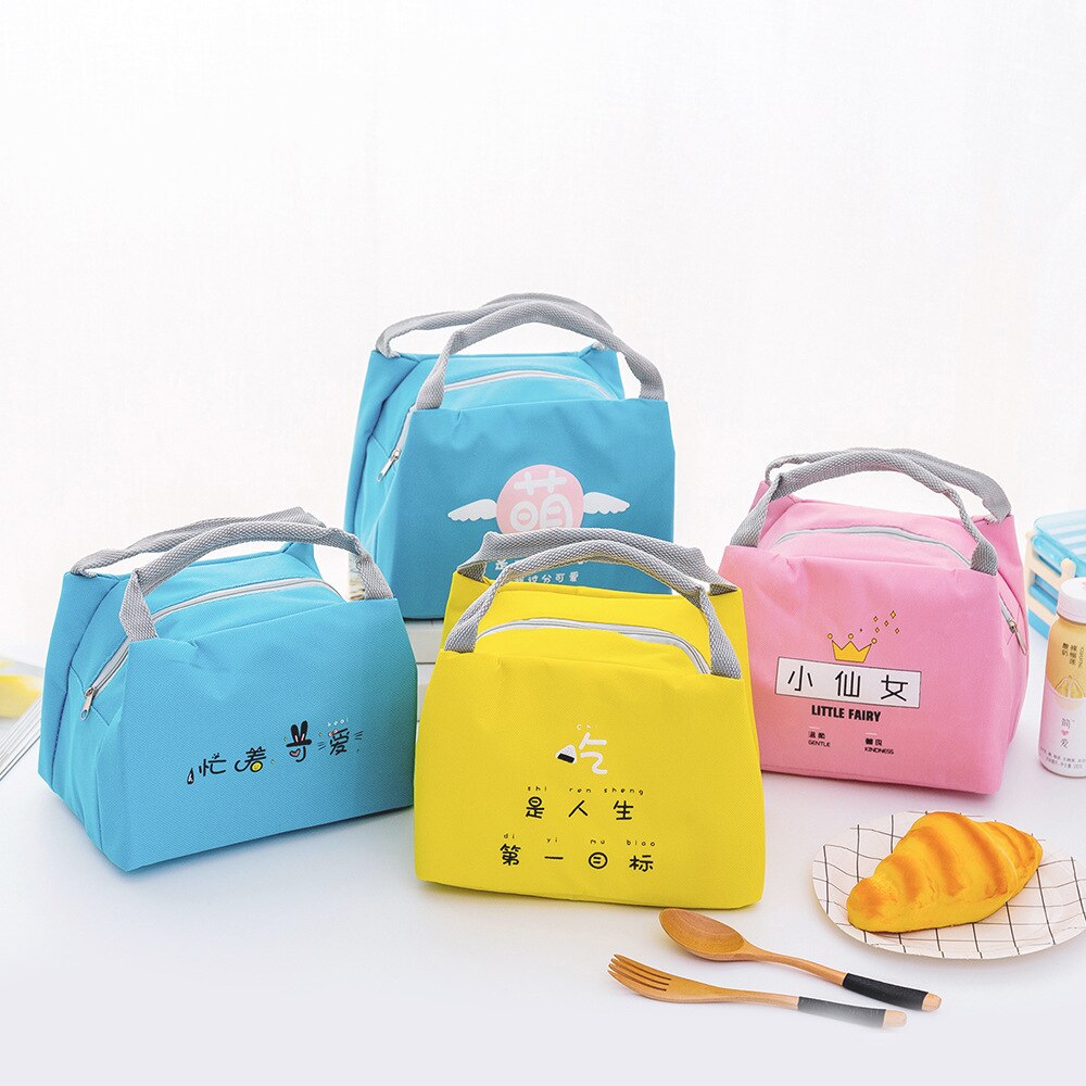 Cartoon Portable Student Insulation Pack Fox Pattern Baby Food Thermos Bag Milk Bottle Pouch Children's Lunch Box Tote