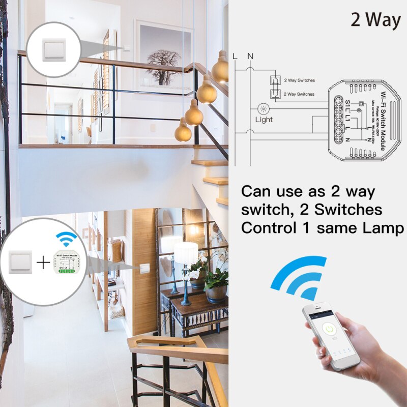 Tuya Smart Life Wifi Switch 90-250V WIFI Switch Module Smart Switch With Removable Rail Module Home Smart Life Tuya APP Socket