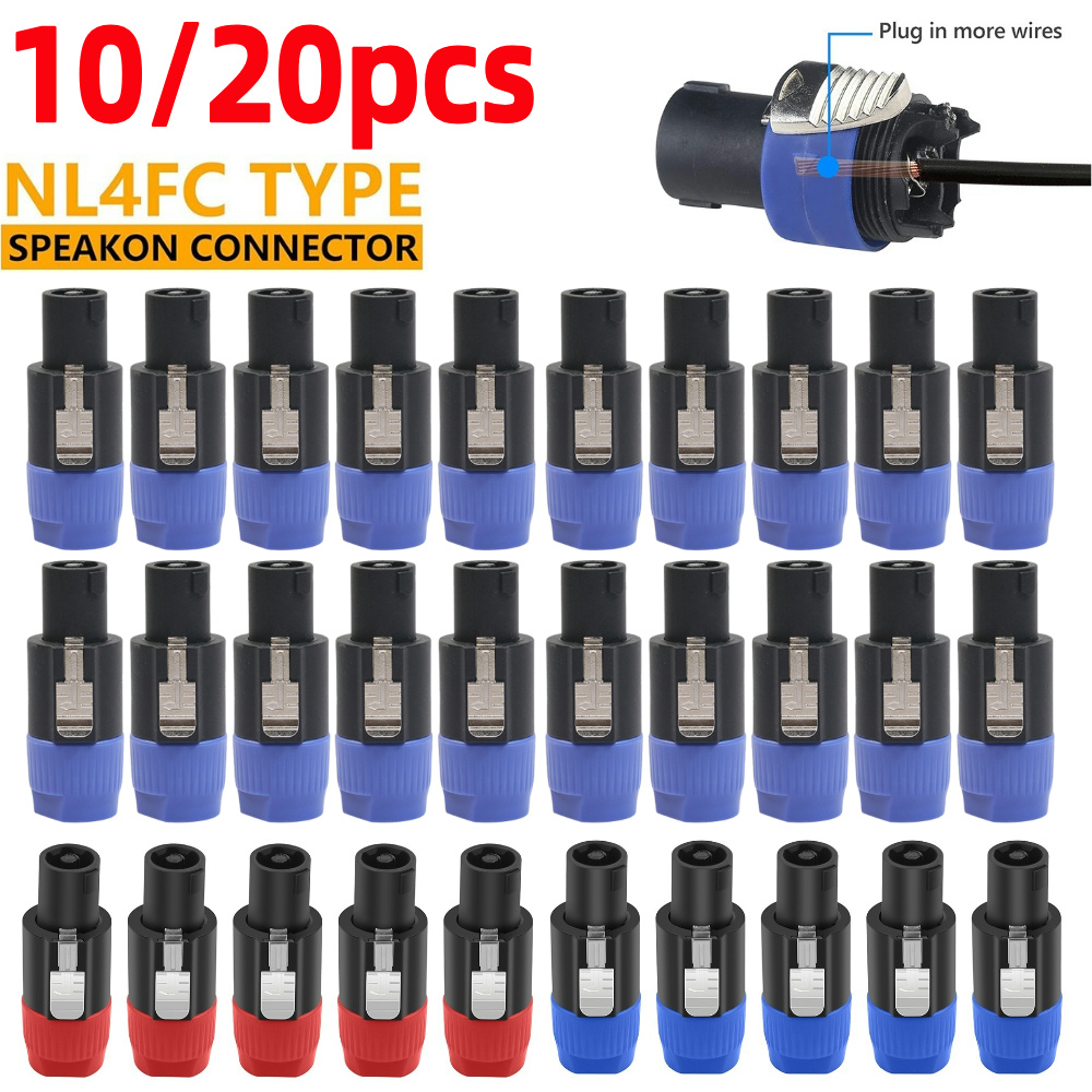10 stücke Lautsprecher Audio Kabel Stecker Adapter 4-polig 4pin nl4fc Ohm Stecker Zubehör Ersatz für Verstärker