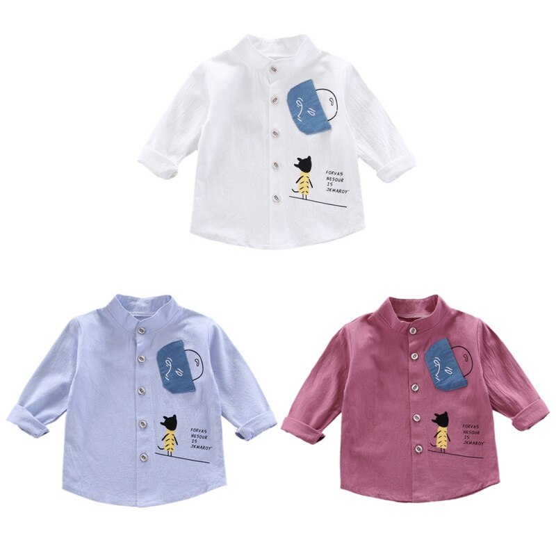 Kids Shirts Kleding Voor Kleding Kids Top Lange Mouwen Jongens Shirts 1Pcs Kinderen Jongens Shirts Katoen effen