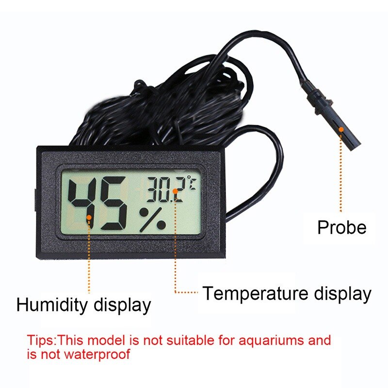 Mini digital termometer lcd bekväm temperatur- och fuktighetsmätare hygrometer kyltermometer bärbar mätare