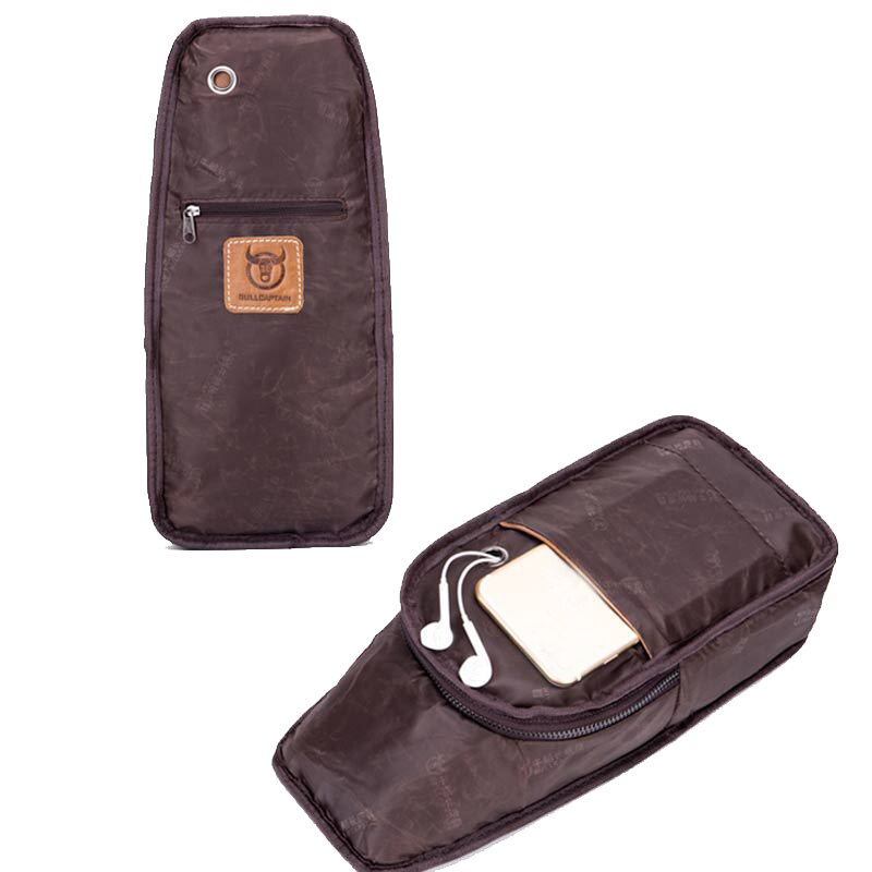 LJL-BULLCAPTAIN sac bandoulière homme sac bandoulière poitrine cuir portefeuille marron etanche antivol voyage a pied