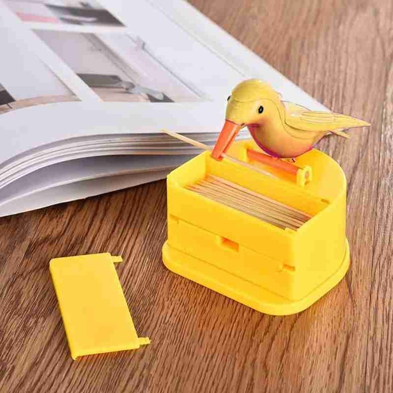Creatieve Vogel Automatische Tandenstokers Houder Container Dispenser Box Automatische Tandenstoker Houder Opbergdoos Bureau Decoratie