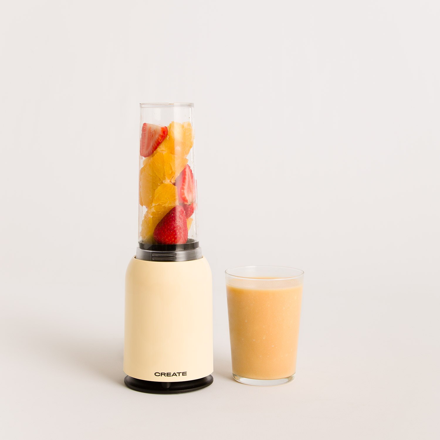 CREATE - MOI SLIM, Batidora de Vaso con Picadora Eléctrica de Acero Inoxidable, 234W jarra 0,4L, Libre de BPA, Portátil: MOI VANILA