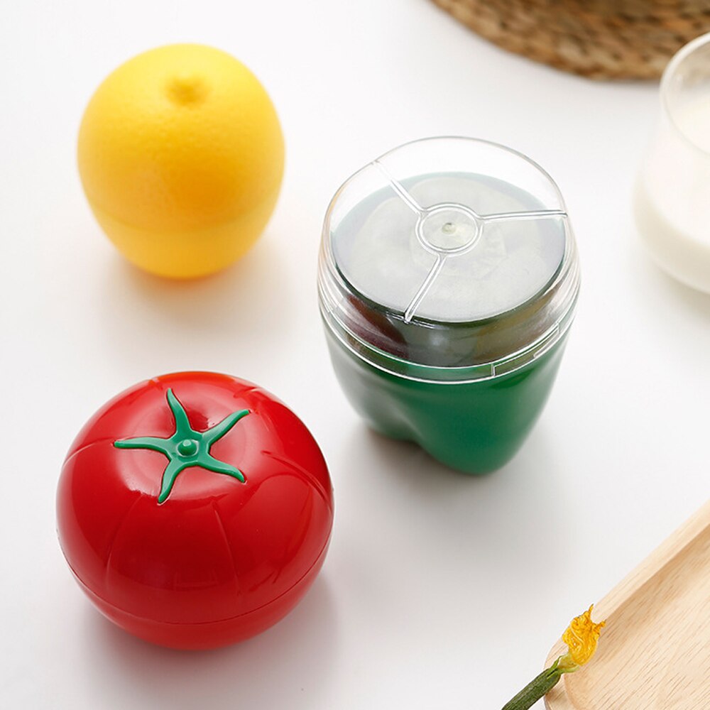 Plast lök grön paprika vitlök formade matbehållare skarpare citron frukt fodral färsk låda kylskåp hem förvaring