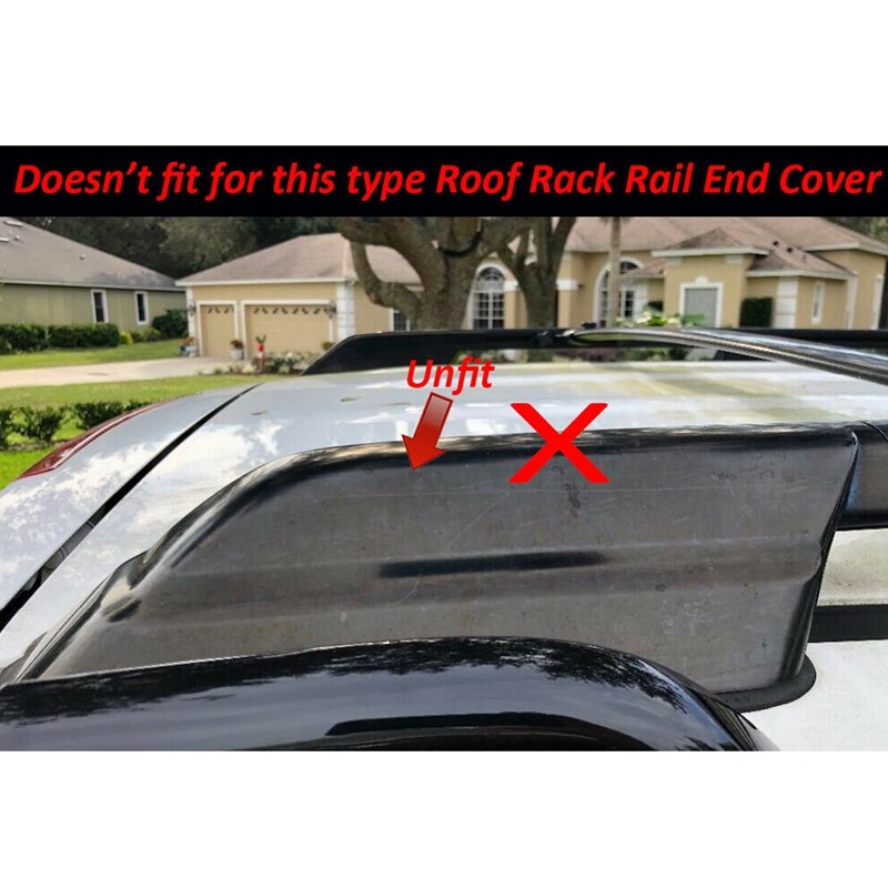 Black Roof Rack Bar Rail End Replacement Cover Shell 4PCS for Toyota Land Cruiser LC100 FJ100 1998-2007