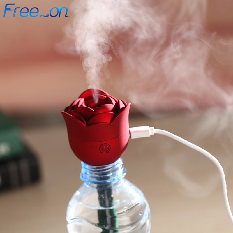 Mini Rose Flower USB Humidifier Air Purifier Aroma Diffuser Atomizer Office Home