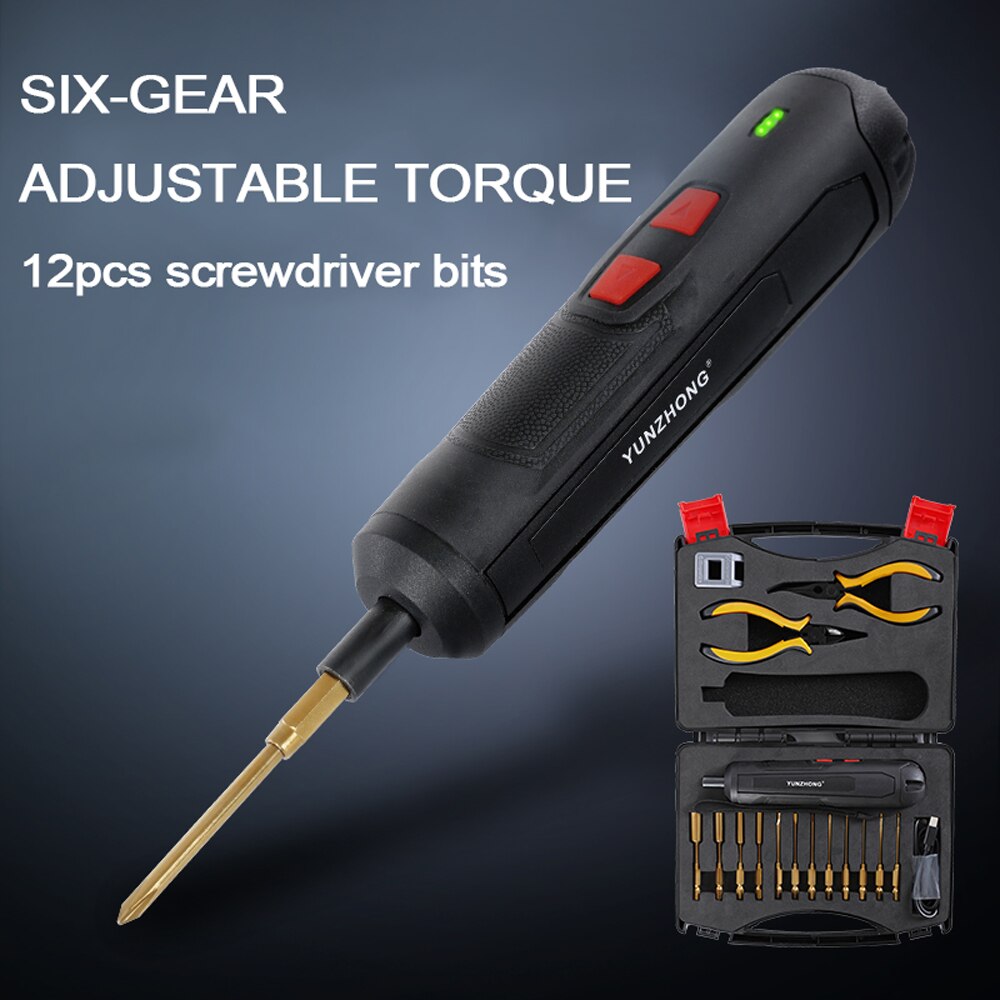 Portable Electric Screwdriver Six Gear Adjustable Torque Rechargeable Electric Screw Driver Set