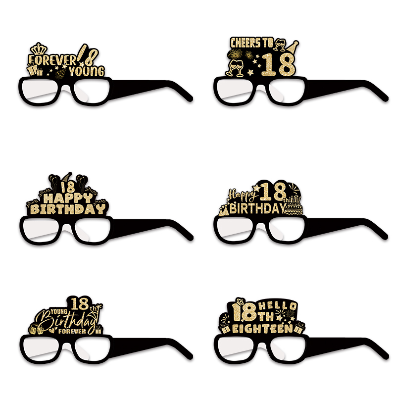 18th 30th 40th 50th Birthday Party Paper Glasses Black Gold Happy Birthday Party Decoration 18 30 40 50 60 70 Year Photo Prop: Deep Sapphire