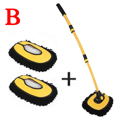 Nuovo lavaggio auto Mocio Spazzola per pulizia Telescopico Manico lungo Mocio per pulizia Barra piegata retrattile Spazzola per lavaggio auto Strumenti per la pulizia dell'auto: Blu