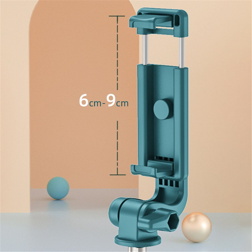 Tragbarer, kabelloser bluetooth-selfie-stick mit ausziehbarem und faltbarem stativ für ios, android und iphone.