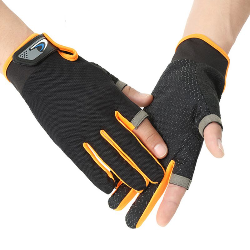 Daiwa 2 Vingers Cut Outdoor Sport Wandelen Handschoenen Ademend Antislip Touch Screen Handschoenen Anti-Slip duurzaam Vissen Handschoen