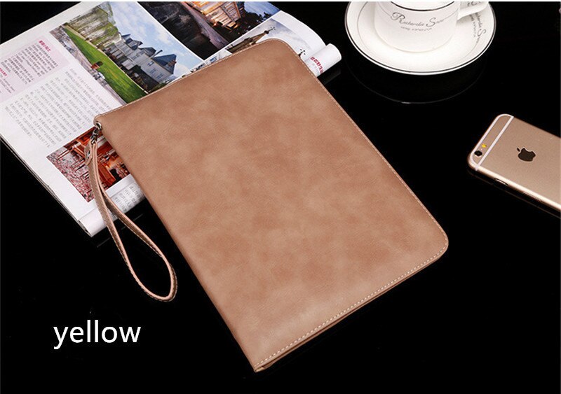 Pour IPad 9th 8th 7th 6th Génération Etui Luxe Cuir Portefeuille Tablette pour IPad 9.7 10.2 pour IPad 9 8 7 6 5 Air 2 1 Housse: yellow / 10.2inch 7 8 9th Gen