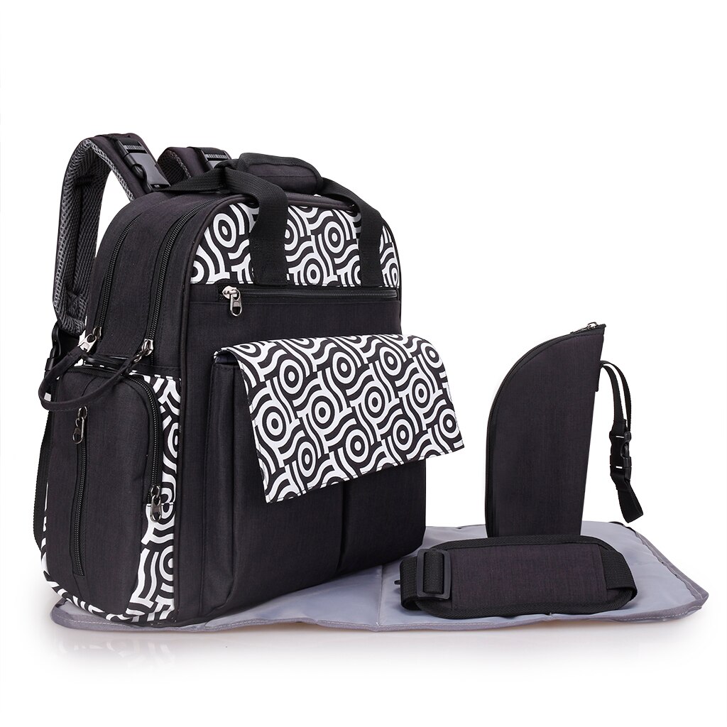 ABOUTBABY Diaper Bags Bolso Maternal Stroller Bag Nappy Backpack Mommy Bag: black