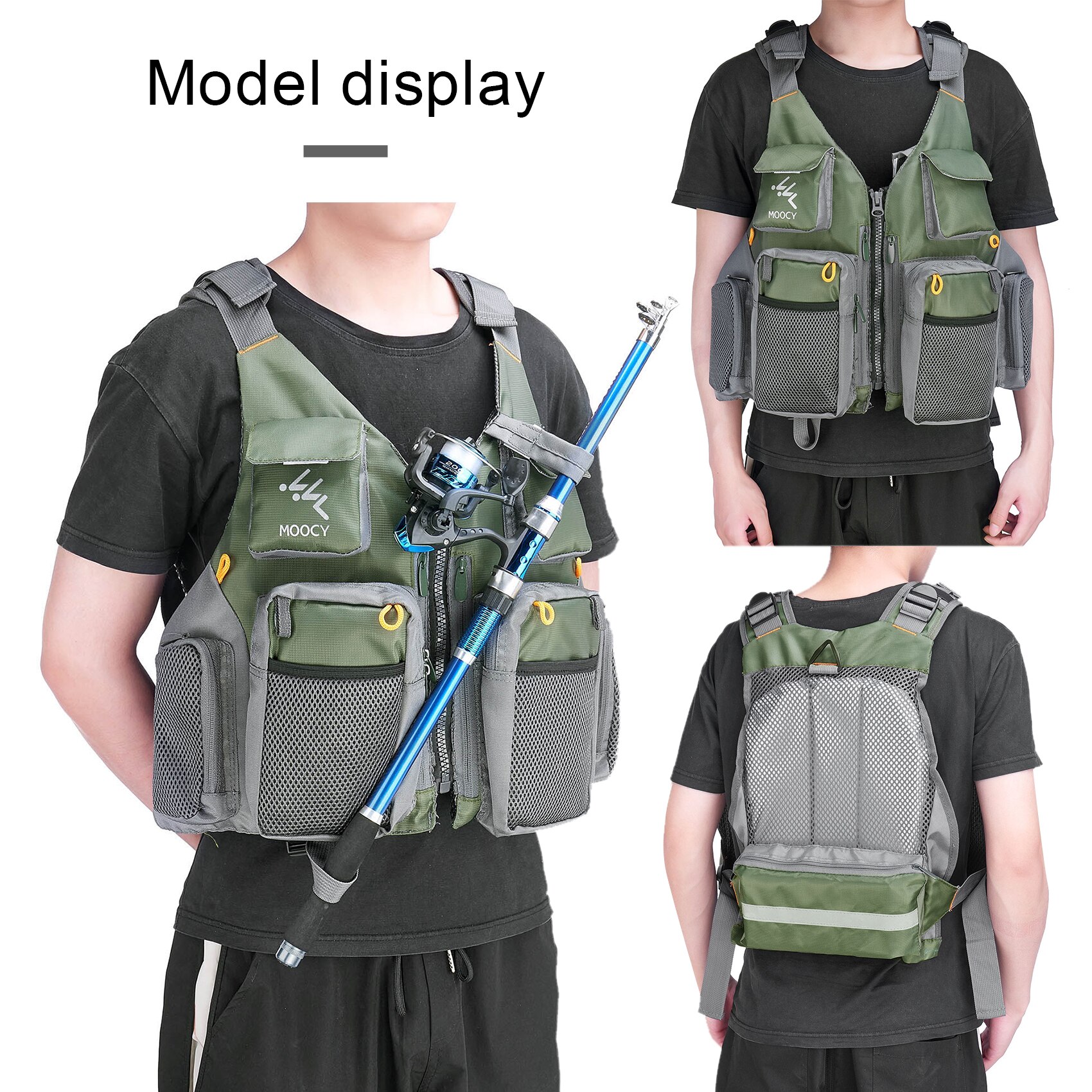 Vissen Vest Met Afneembare Kussen Multi Pocket Vistuig Outdoor Rugzak Ademend-Jas Verstelbare Vissen Vest