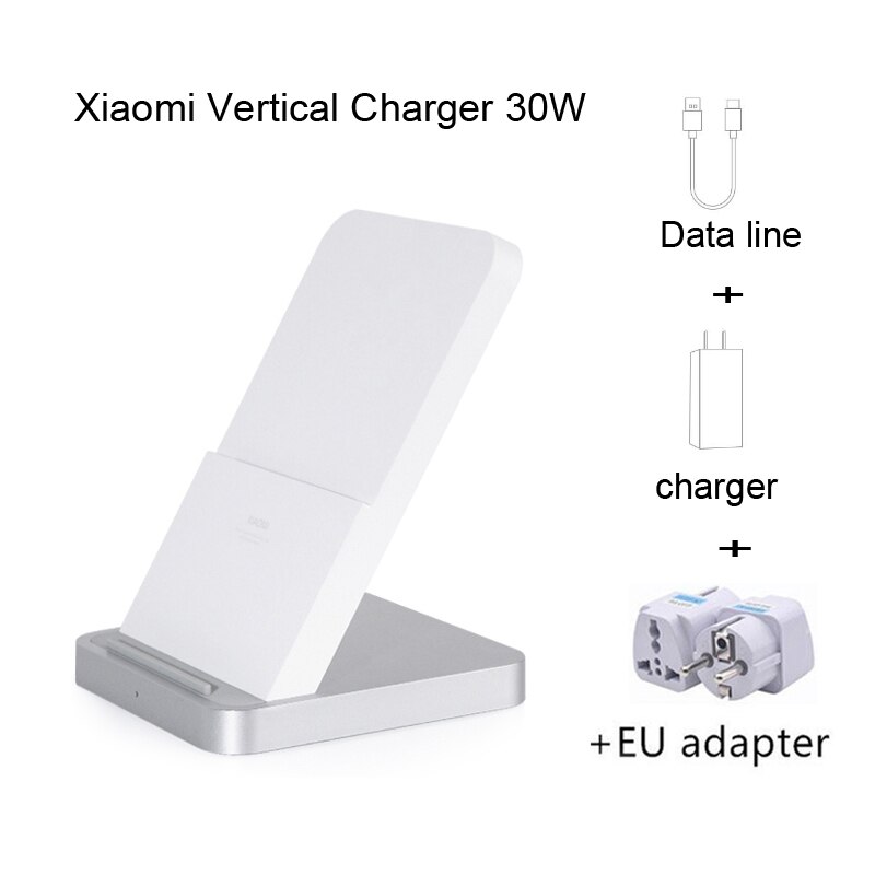 Langaton xiaomi 55w/30w -laturi maksimi pystysuora ilmajäähdytteinen langaton lataustuki nopea laturi xiaomi 10 : lle iphonelle: 30w lisää eu-sovitin