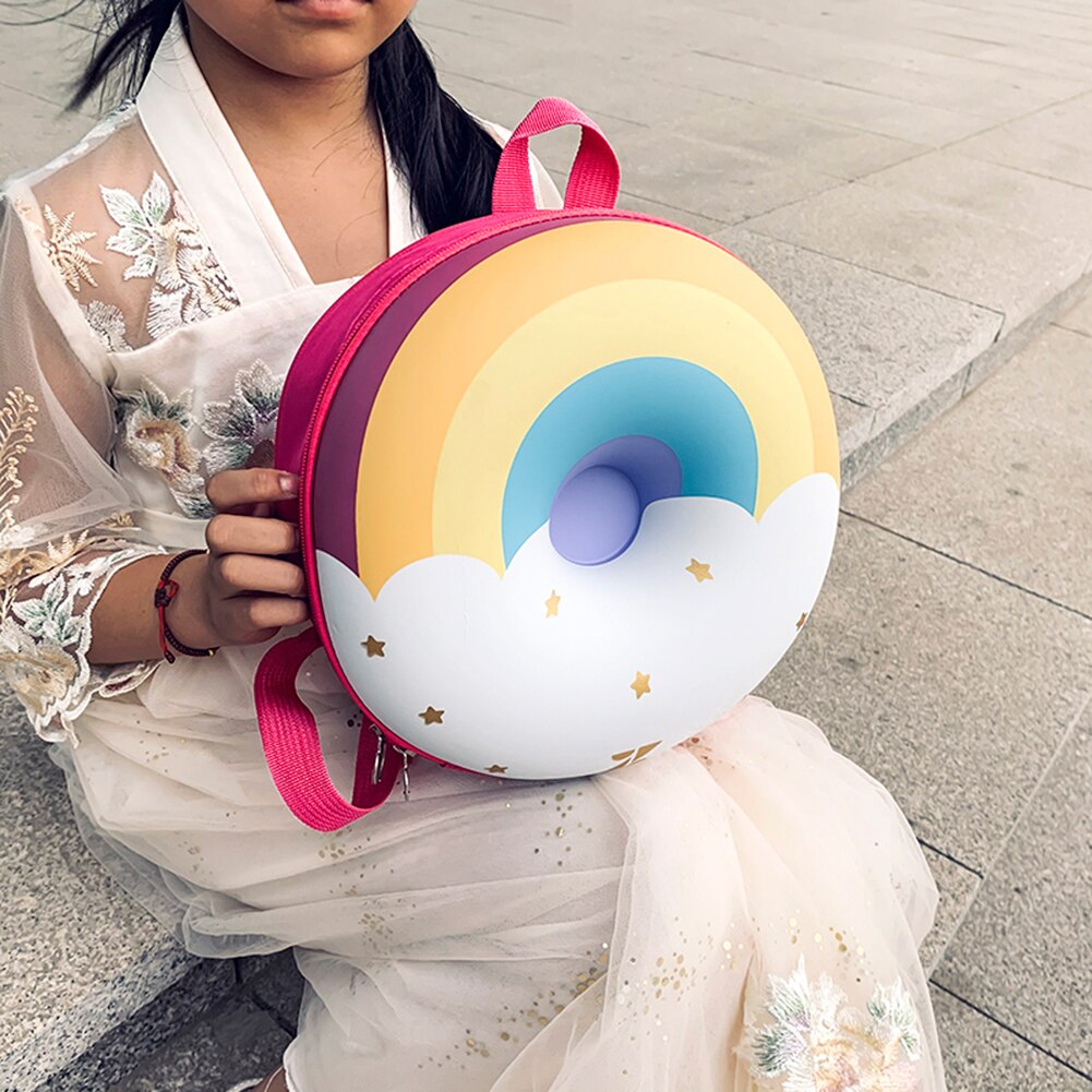 Lovely Donut Rainbow Backpack Kids Kindergarten School Book Bag Casual Bagpack Vintage Bags for Children Kids Birthday 2022