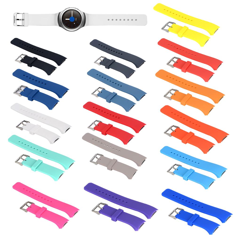 16 kleuren zachte siliconen horlogeband voor samsung galaxy gear  s2 r720 r730 vervangende armbandband voor sm -r720 smartwatch
