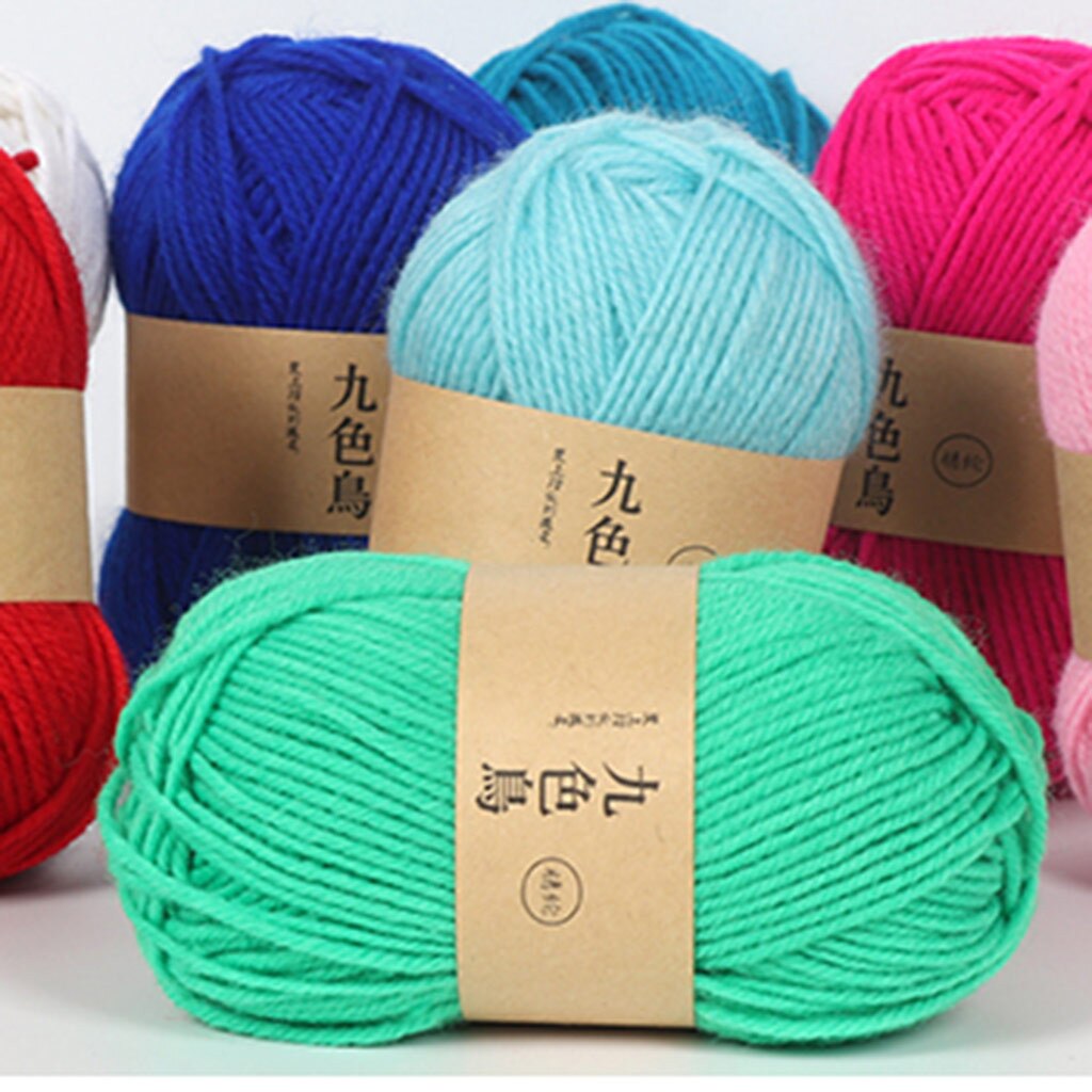 Acrylic Line Crochet Diy Medium Thick Cushion Doll Hook Shoes Line Colorful Hand Knitting Baby Milk Cotton Crochet Knitwear