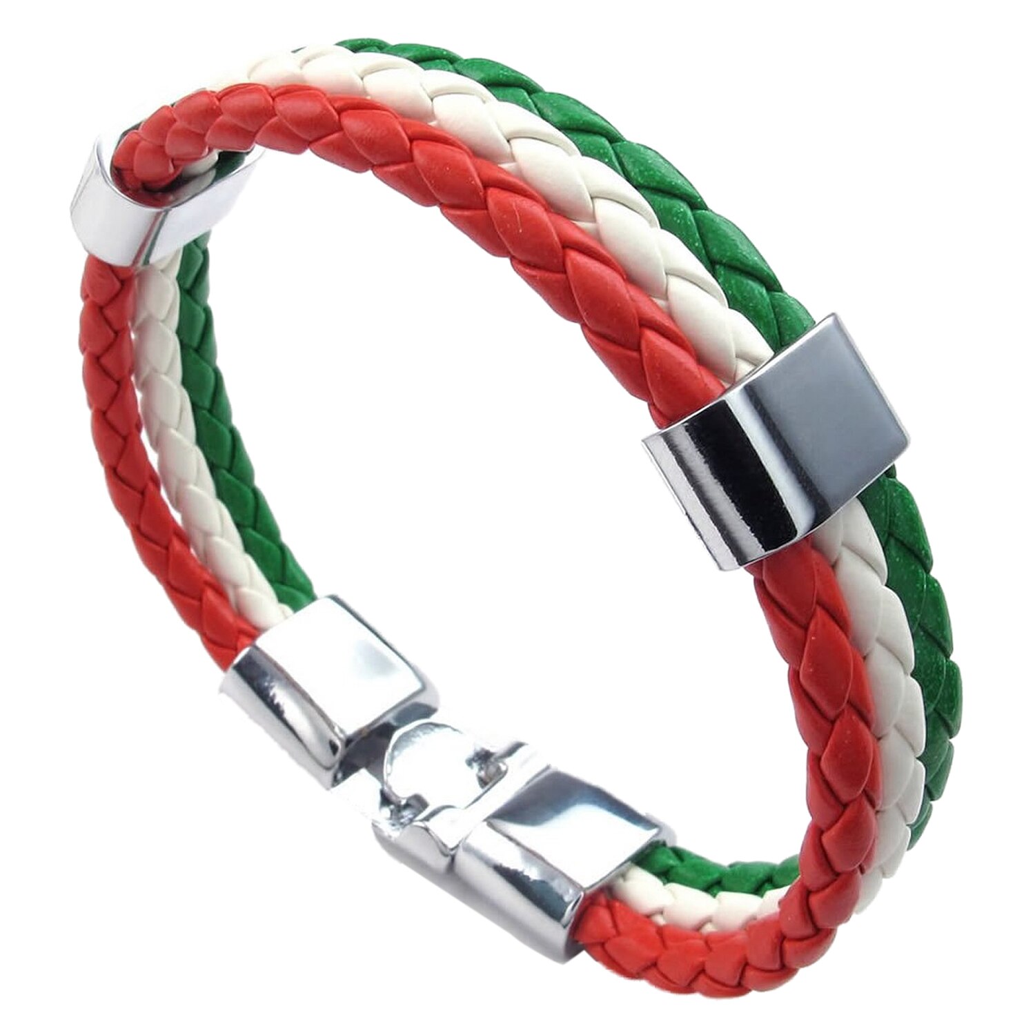 Sieraden Armband, Italiaanse Vlag Bangle, Lichtmetalen, Voor Mannen Vrouwen, Groen Wit Rood