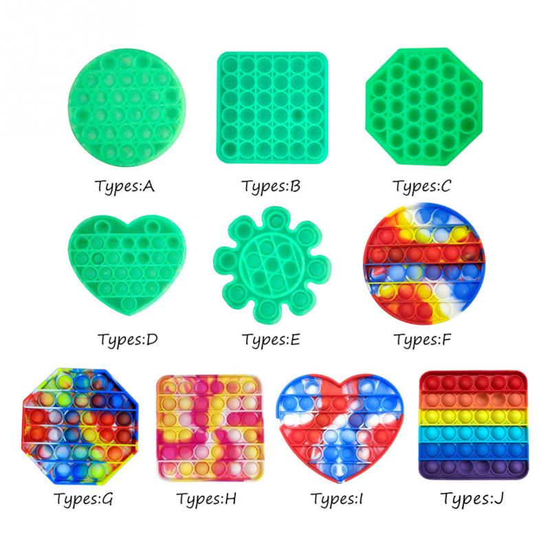 Relieve stress sensory toys children adults relax ainbow Push It Bubble Antistress Toys