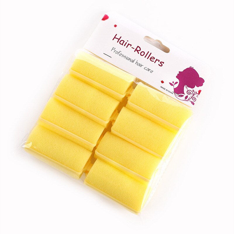Rouleau à bigoudi en mousse souple, 8 pièces, boucle, éponge douce, facile à boucler, Salon de coiffure, Kit d&#39;outils de coiffure: Yellow