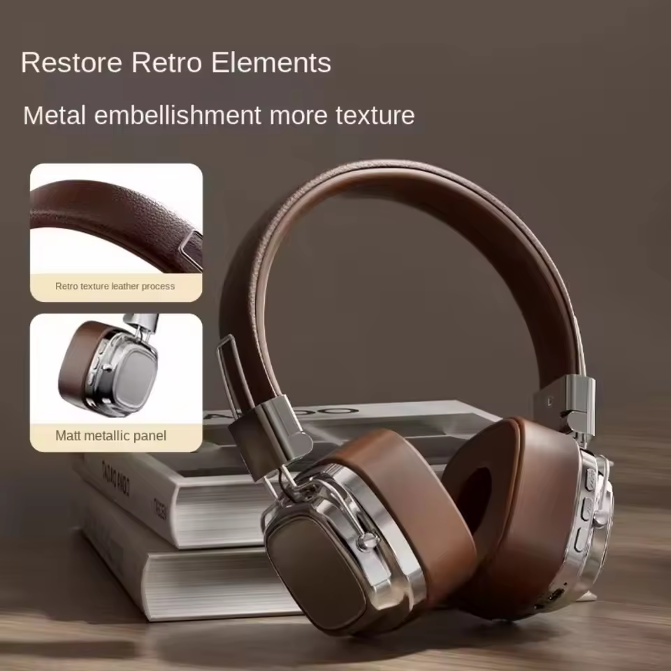 Retro On Ear Headphones Wireless Bluetooth Headsets DJ Stereo Sounds Bluetooth 5.3 Headset Gamer Choice For XiaoMi 2961