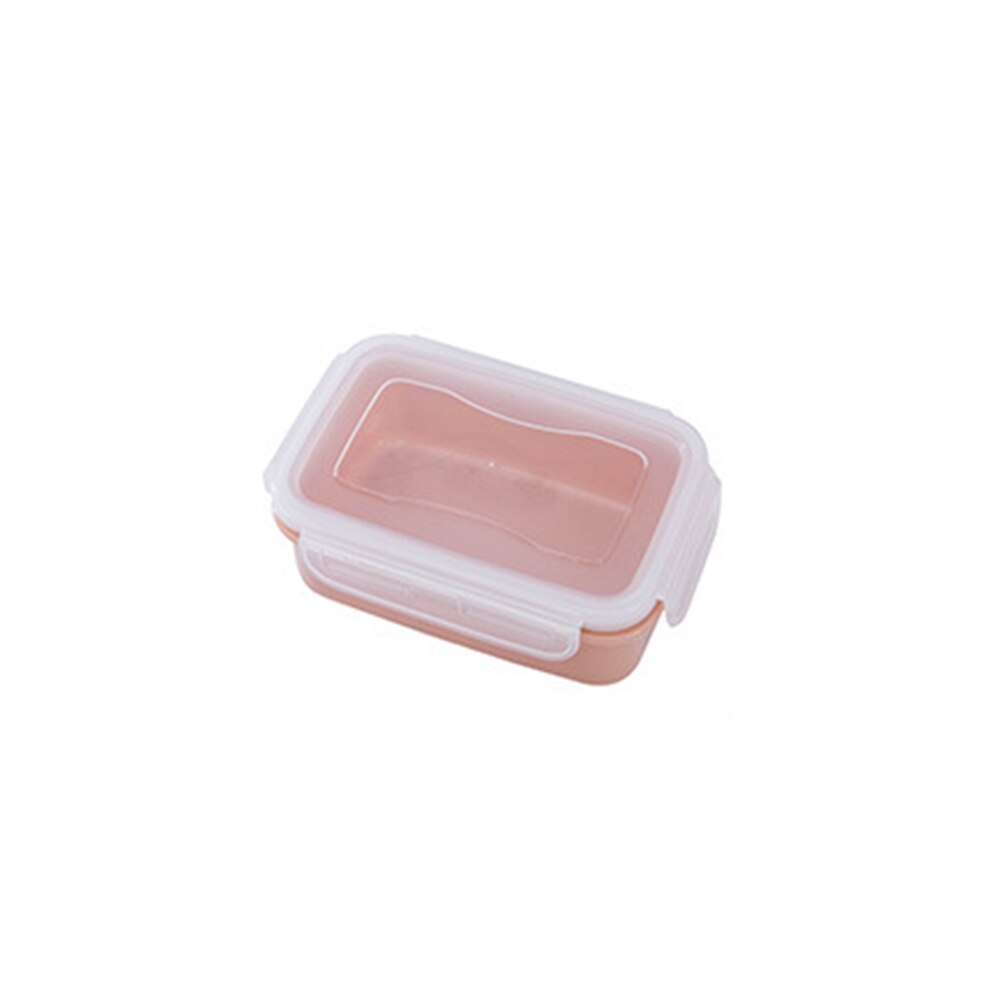 Mini matboks kjøleskap forseglet crisper boks rund firkantet plast korn sortering beholder lufttett forseglet lunsjboks: Firkantet rosa
